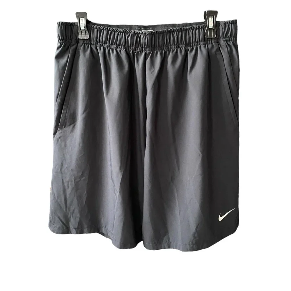 Nike Dri-Fit men's large black pull-on athletic shorts elastic drawstring waist - Picture 2 of 9